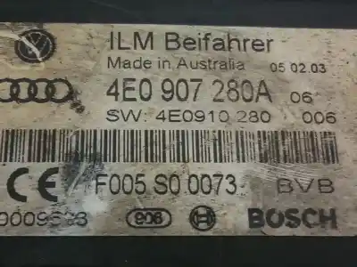 Peça sobressalente para automóvel em segunda mão módulo eletrônico por audi a8 (4e2) 3.0 v6 24v tdi referências oem iam 4e0907280a  4e0910280