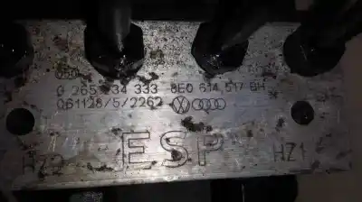 Peça sobressalente para automóvel em segunda mão abs por audi a4 berlina (8e) 2.0 tdi quattro (dpf) (125kw) referências oem iam 0265234333 8e0910517j 8e0614517bh
