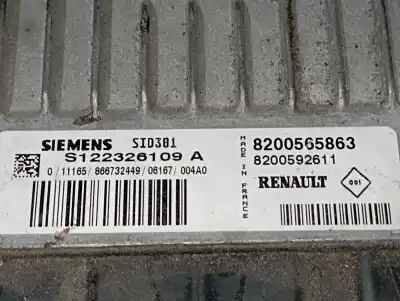 Автозапчастина б/у ебу контролер двигуна для renault scénic ii (jm0/1_) 1.9 dci (jm15) посилання на oem iam 8200565863 8200592611 