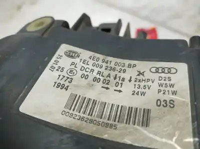Second-hand car spare part left headlight for audi a8 (4e2) 4.2 fsi quattro 350 cv / 257 kw oem iam references 4e0941003 4e0941003 4e0941003