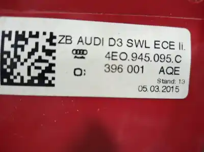 Second-hand car spare part left tailgate light for audi a8 (4e2) 4.2 v8 32v fsi oem iam references 4e0945095c 4e0945095 4e0945095c