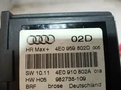 Peça sobressalente para automóvel em segunda mão motor elevador vidro traseiro direito por audi a8 (4e2) 4.2 fsi quattro 350 cv / 257 kw referências oem iam 4e0910802a 4e0910802 4e0910802a