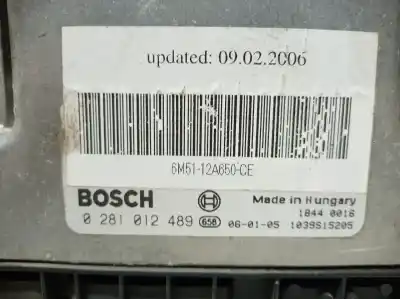 Second-hand car spare part ecu engine control for ford focus berlina (cap) titanium oem iam references 6m5112a650ce 0281012489 6m5112a650ce