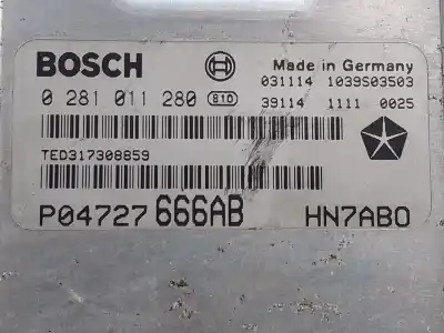 Автозапчасти б/у блок управления двигателем за CHRYSLER VOYAGER (RG) 2.4 CAT ссылки OEM IAM 0281011280 P04727666AB HN7ABO