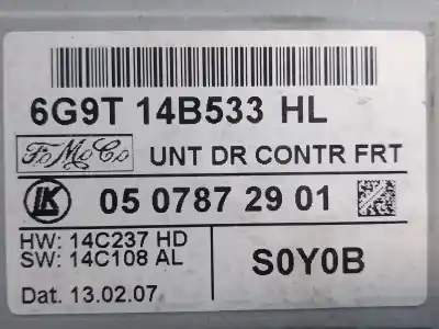 Pezzo di ricambio per auto di seconda mano  per FORD S-MAX (WA6)  Riferimenti OEM IAM 6G9T14B533 0507872901 14C237HD