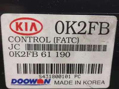 İkinci el araba yedek parçası isitma / klima kontrolü için kia carens * oem iam referansları 0k2fb61190 s431800101pc 0k2fb