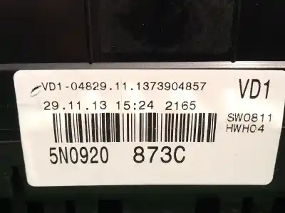 Pièce détachée automobile d'occasion compteur de vitesse tableau de bord pour volkswagen tiguan (5n_) 2.0 tdi références oem iam 5n0920873c 0482911 1373904857