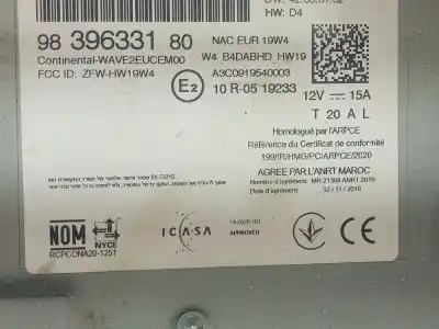 Second-hand car spare part audio system / radio cd for citroen c3 aircross ii (2r_, 2c_) 1.2 puretech 110 (2rhnzb, 2rhnzw, 2rhnpx, 2rhnpj) oem iam references 9839633180 9839633180 9839633180