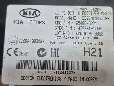 Pezzo di ricambio per auto di seconda mano modulo elettronico per kia pro cee´d (jd) 1.4 crdi 90 riferimenti oem iam 116ra003029 95400a2211 116ra003029