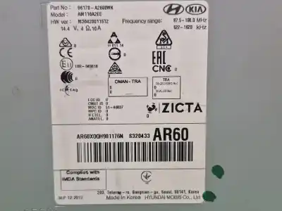 Second-hand car spare part audio system / radio cd for kia pro cee´d (jd) 1.4 crdi 90 oem iam references 96170a2600wk am110a2ee 96170a2600wk
