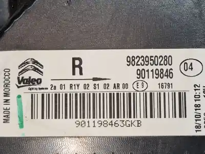 Second-hand car spare part right tailgate light for citroen c4 cactus 1.2 thp 110 oem iam references 9823950280 9823950280 9823950280