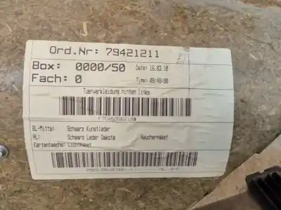 Second-hand car spare part left rear door trim for bmw 5 touring (e61) 520 d oem iam references e1369386 e1369386 e1369386