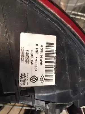 Second-hand car spare part right tailgate light for renault clio iv expression oem iam references 265502631r  