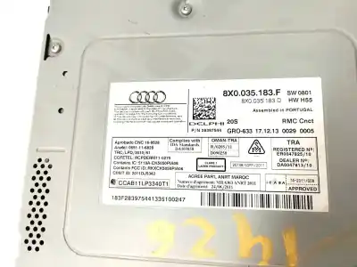 Second-hand car spare part audio system / radio cd for audi a1 (8x) 1.2 16v tfsi 86 cv / 63 kw oem iam references 8x0035183f  
