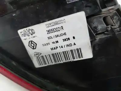 Second-hand car spare part left tailgate light for renault clio iv authentique oem iam references 265553021r  
