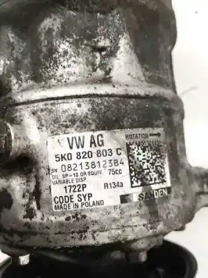 Second-hand car spare part air conditioning compressor for audi a1 (8x) 1.2 16v tfsi 86 cv / 63 kw oem iam references 5k0820803c  