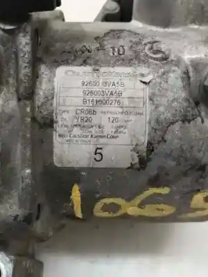 Second-hand car spare part air conditioning compressor for nissan note n-tec oem iam references 926003va5b  