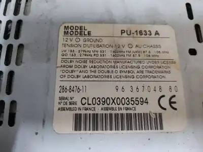 Second-hand car spare part audio system / radio cd for peugeot 406 berlina (s1/s2) srdt pack oem iam references 9636704880  estantería 46