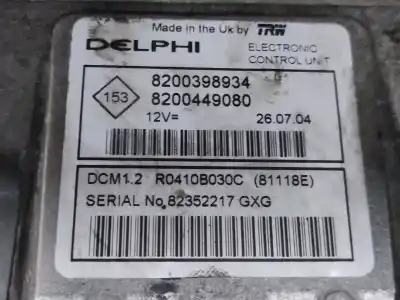Second-hand car spare part ecu engine control for renault modus confort dynamique oem iam references 8200398934  estantería 127