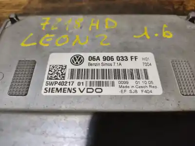 Second-hand car spare part ecu engine control for seat leon (1p1) 1.6 oem iam references 06a906033ff  estantería 81