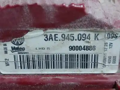 Автозапчасти б/у ВНУТРЕННИЙ ПРАВЫЙ ЗАДНИЙ ФОНАРЬ за VOLKSWAGEN PASSAT B7 (362)  ссылки OEM IAM 3AE945094K  ESTANTERÍA 133 B