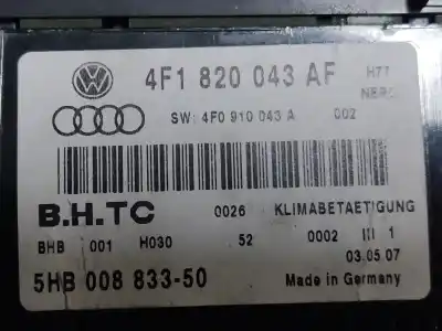 Peça sobressalente para automóvel em segunda mão COMANDO DE SOFAGEM (CHAUFFAGE / AR CONDICIONADO) por AUDI A6 BERLINA (4F2)  Referências OEM IAM 4F1820043AF  ESTANTERÍA 73