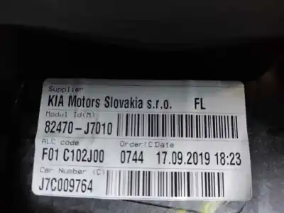 Second-hand car spare part driver left window regulator for kia xceed business oem iam references 82470-j7010 fila 1 estantería 122