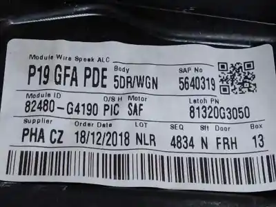 Second-hand car spare part passenger side right window regulator for hyundai i30 ranchera familiar (pde) 1.4 t-gdi oem iam references 82480-g4190