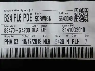 Автозапчасти б/у регулятор стекла заднего левого за hyundai i30 ranchera familiar (pde) 1.4 t-gdi ссылки oem iam 83470-g4230  gancho 58