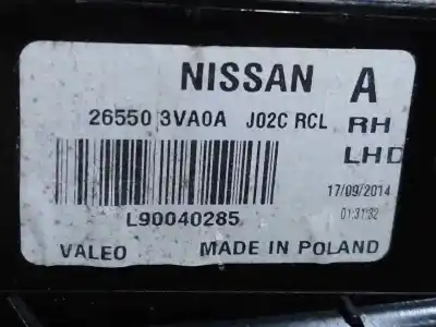Peça sobressalente para automóvel em segunda mão farolim traseiro direito por nissan note tekna premium referências oem iam l90040285