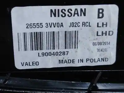 Second-hand car spare part left tailgate light for nissan note tekna premium oem iam references l90040287  estantería 131 a