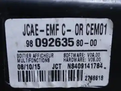 Автозапчасти б/у многофункциональный дисплей за citroen c-elysée exclusive ссылки oem iam 9809263580  estantería 42
