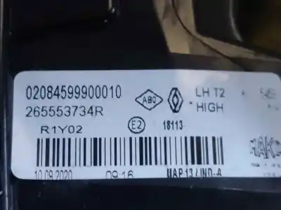 Second-hand car spare part interior left tailgate light for renault captur ii intens oem iam references 265553734r  estantería 129 b