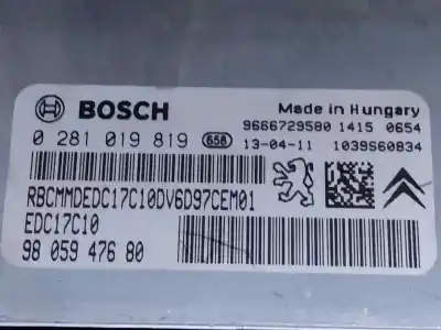 Second-hand car spare part ecu engine control for citroen c4 lim. collection oem iam references 0281019819  estantería 118