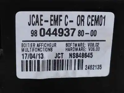 Second-hand car spare part multifunction display for citroen c4 lim. collection oem iam references 9804493780