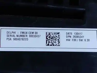 Peça sobressalente para automóvel em segunda mão comando de sofagem (chauffage / ar condicionado) por citroen c4 lim. collection referências oem iam 98040782zd  estantería 41