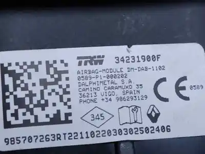 Peça sobressalente para automóvel em segunda mão airbag dianteiro esquerdo por renault clio v (b7_) 1.6 e-tech 145 (b7mu) referências oem iam 34231900f  estantería 52 Peça sobressalente para automóvel em segunda mão airbag dianteiro esquerdo por renault clio v (b7_) 1.6 e-tech 145 (b7mu) referências oem iam 34231900f  estantería 52