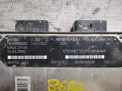 Peça sobressalente para automóvel em segunda mão centralina de motor uce por citroen berlingo 1.9 d multispace referências oem iam 9641390180  estantería 41