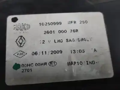 Second-hand car spare part right headlight for renault fluence 1.5 dynamique [1.5 ltr. - 78 kw dci diesel] oem iam references 260100076r  estantería 130 b