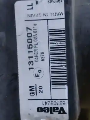 Pezzo di ricambio per auto di seconda mano faro anteriore destro per opel corsa c sri riferimenti oem iam 13115007  estantería 139 a