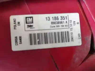 Second-hand car spare part right tailgate light for opel corsa d corsavan oem iam references 13186351 palet 30 e 