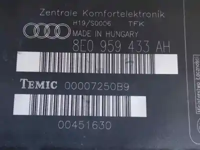 İkinci el araba yedek parçası KONFOR MODÜLÜ için AUDI A4 B6 (8E2) 1.9 TDI OEM IAM referansları 8E0959433AH  