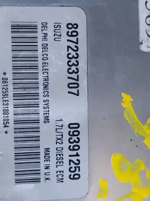 Second-hand car spare part ecu engine control for opel corsa c furgoneta/hatchback (x01) 1.7 di 16v (f08, w5l) oem iam references 8972333707  estantería 93