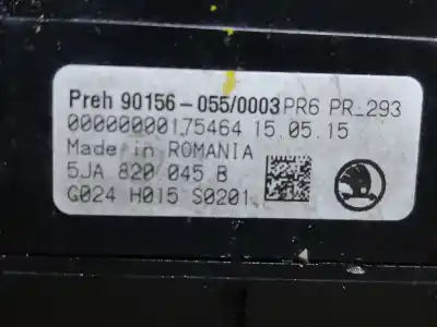 Peça sobressalente para automóvel em segunda mão comando de sofagem (chauffage / ar condicionado)  por skoda rapid ambition referências oem iam 5ja820045b  estantería 77