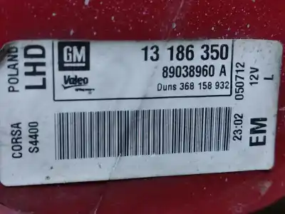 Peça sobressalente para automóvel em segunda mão farolim traseiro esquerdo por opel corsa d ´´111 years´´ referências oem iam 13186350  estantería 3