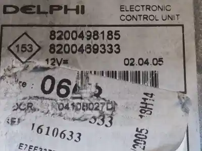 Second-hand car spare part Ecu Engine Control for RENAULT CLIO II FASE II (B/CB0) 1.5 dCi Diesel 65 CV / 48 KW OEM IAM references 8200498185  ESTANTERÍA 127