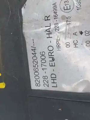 Second-hand car spare part right headlight for renault modus fantasy oem iam references 8200652044 palet 6 e 
