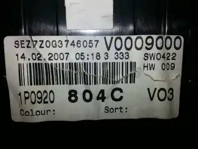 Pièce détachée automobile d'occasion Compteur De Vitesse Tableau De Bord pour SEAT LEON (1P1) Reference Références OEM IAM 1P0920804CX  