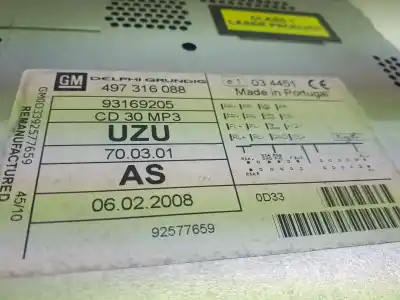 Pezzo di ricambio per auto di seconda mano impianto audio / radio cd per opel corsa d catch me riferimenti oem iam 497316088  
