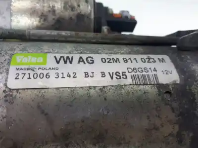 Peça sobressalente para automóvel em segunda mão motor de arranque por audi a3 (8p) 2.0 16v fsi referências oem iam 02m911023m  d6gs14